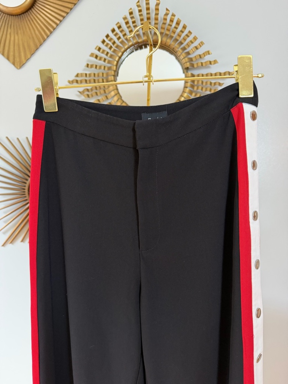 Bardot - Black Side Stripe Snap Pants - Picture 3 of 7